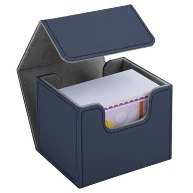 Imagem de Homakover Trading Card Storage Box, Card Deck Case for Trading Cards 100, Leather Magnetic Closure Commander Deck Box Fit for MTG and Sport Cards (Blue)