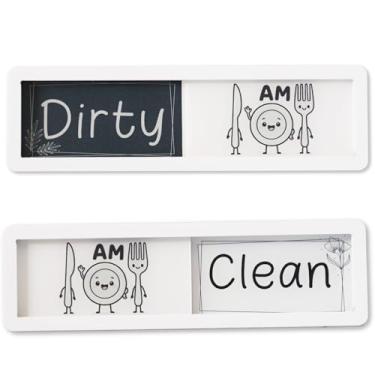 Imagem de Placa magnética limpa e suja para lava-louças – Indicador magnético de acrílico premium, placas reversíveis de limpeza/sujeira para decoração de cozinha e acessórios (preto/branco)