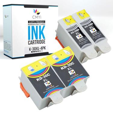 Imagem de CMYi Cartucho de tinta de substituição Kodak 30XL Combo Pack 30XL para impressora Kodak ESP 1.2, 3.2, 3.2s, C110, C310, C315, Office 2150, Office 2170, Hero 2.2, 3.1, 4.2, 5.1 (2 pretas, 2 cores)