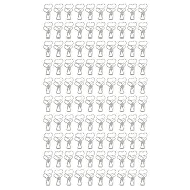 Imagem de 100 pçs clipes de pasta estilo coração cauda longa forma metal ferro oco design mini divertido clipes de pasta para documentos bilhetes material de escritório (Prata)