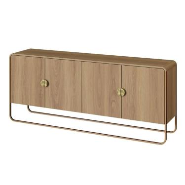 Imagem de Balcão Buffet Orgânico Luna Artesano 180 Cm (larg) Em Mdp Hanover Quatro Portas Base Me...