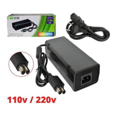Imagem de 2X Fonte Xbox 360 Slim 2 Pinos + Cabo De Força Bivolt 110V/2