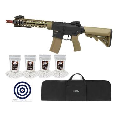 Imagem de Rifle Airsoft Ar15 Neptune 10 Short Tan Et Keymod + Itens