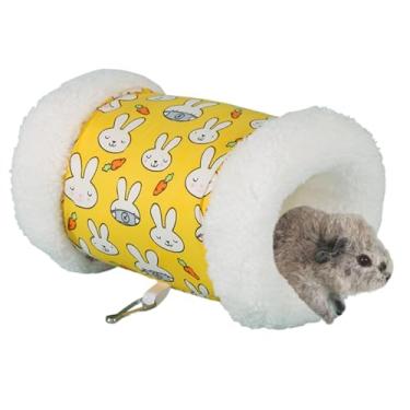 Imagem de Brinquedos de túnel de porquinho-da-índia, esconderijo quente de animais pequenos, túneis e tubos de porquinho-da-índia de comprimento ajustável que podem ser pendurados em paredes de gaiola, rede