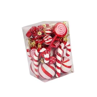 Imagem de MotiveTech 30 enfeites de Natal em formato de bengala doce e pirulito, decoração natalina, enfeite para pendurar em casa, no escritório, para o Ano e as