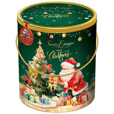 Imagem de Cesta de Natal Frutas e Chocolate Santa Edwiges 1,5kg Lata Sortido