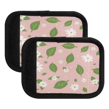 Imagem de Qilmy Embalagem com 2 identificadores de bagagem, fragmentos florais, estilo fresco, alças confortáveis, capas para carrinhos de bebê, mala de viagem, acessórios de viagem de avião1505