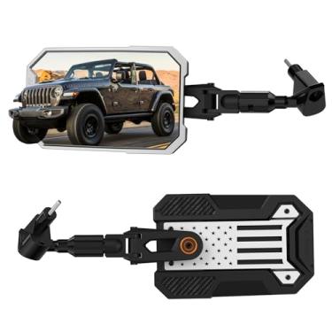 Imagem de NOVSIGHT Mirrors Doors Off - Espelhos retrovisores laterais Wrangler JL JT compatíveis com Jeep Wrangler JL JT 2018-2023, pacote com 2 espelhos de dobradiça de porta à prova de choque