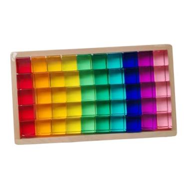 Imagem de Kokiya Conjunto de Blocos de Empilhar Cubos de Acrílico GEM para Crianças Meninas e Meninos, 50 Unidades