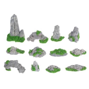 Imagem de Toyvian 12 peças de decoração de paisagem artificial acessórios de jardim em miniatura pedra falsa para paisagem em miniatura DIY