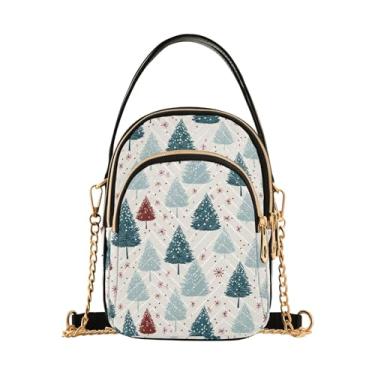 Imagem de Bolachas de Natal, bengalas de doce, bolsas de ombro antirroubo, bolsas femininas para uso diário, Árvores de Natal, 15*21*8cm