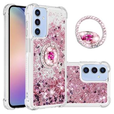 Imagem de Dinglijia Capa fina para Samsung Galaxy A17, capa para Galaxy A26, capa de silicone com efeito areia movediça líquida com glitter, capa de proteção antiqueda de quatro cantos para Samsung Galaxy A17