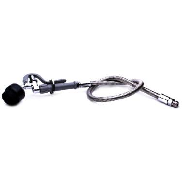 Imagem de T&S Brass B-0106 Válvula de pulverização com escova e mangueira de aço inoxidável flexível de 111 cm
