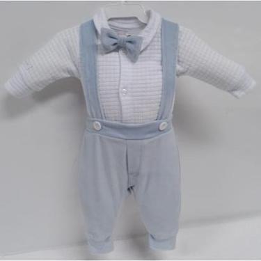 Imagem de Jardineira + Body Bebê Menino Inverno Luxo Lessa Kids B9203-Masculino