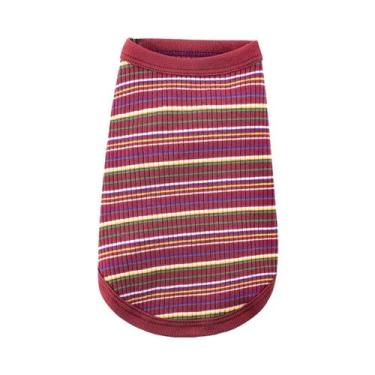 Imagem de Colete de camisa canelada para cães pequenos chihuahua filhote de cach