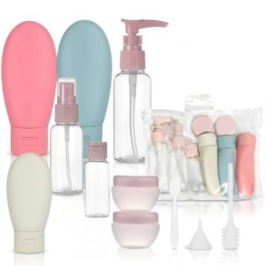 Imagem de Kit de Viagem Premium com 11 Frascos Recarregáveis, Conjunto para Shampoo, Condicionador, Sabonete, Creme, Álcool em Gel, Maquiagem e Cosméticos (SORTIDO)