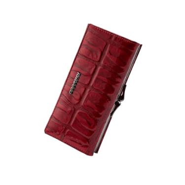 Imagem de Carteira de viagem feminina masculina carteira clutch porta-cartão de crédito, Vermelho, M, Tendência