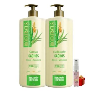 Imagem de Kit Cachos 1 Shampoo 1 Condicionador 1L Bio Extratus + Presente Lourre