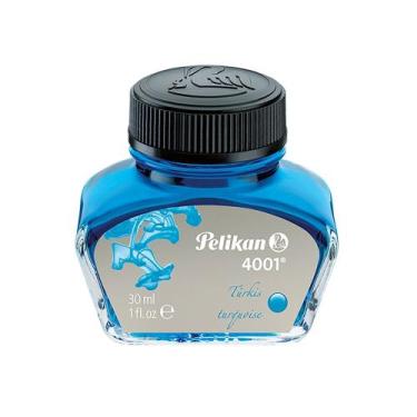 Imagem de Vidro de Tinta para Caneta Tinteiro Pelikan 4001 30ml, Azul Turquesa