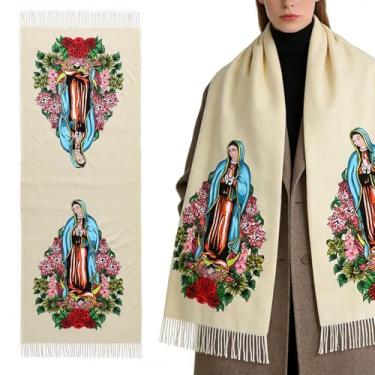 Imagem de Virgem Maria para Mulheres,Artigos para Casa Católicos Macios e Quentes,Cachecol Cobertor De Oração | Para Viagens Hotel Jardim Interior Exterior Casa Apartamento