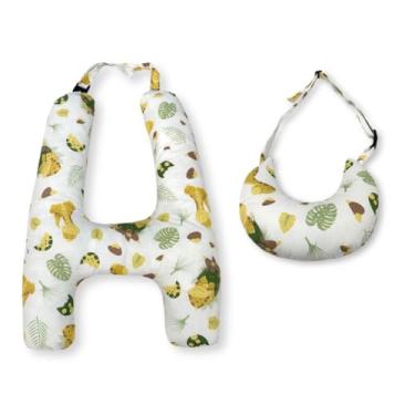 Imagem de Travesseiro de Viagem em Formato H com Almofada de Pescoço – Fibra Siliconada – Infantil e Adulto(DINO)