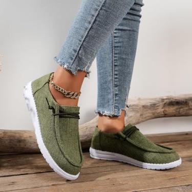 Imagem de Tênis feminino com plataforma de malha plus size – Meias antiderrapantes de malha respirável para caminhadas casuais, calçados esportivos leves e confortáveis, Verde, 40