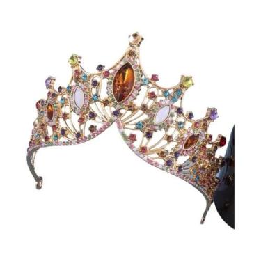 Imagem de 1pc noiva strass coroa tiara barroco atmosfera de luxo liga coroa fest