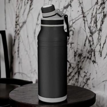 Imagem de Garrafa com Alça e Bico 1,2L em Aço Inox Preta - Prexx Comércio Intern