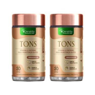 Imagem de Kit 2x Pote de TONS Enriquecido Com Pinus Pinaster e Coenzima Q10, Clareador via Oral Denavita-Unissex