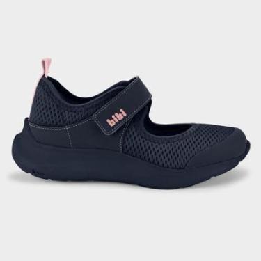 Imagem de Tênis Infantil Bibi Action Azul Marinho com Rosa de Tira-Feminino