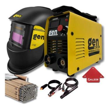 Imagem de Maquina solda top arc 200 220v gen + mascara gen + acessórios