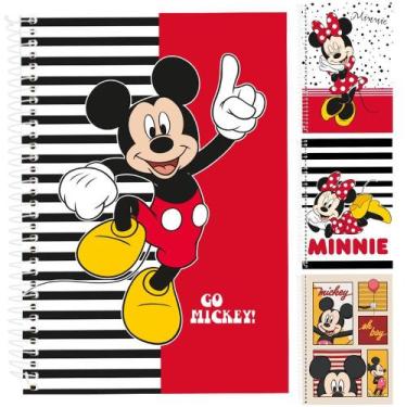 Imagem de Caderno Mickey E Minnie Universitário 80 Folhas Kit Com 3 Un - Cultura