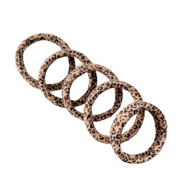 Imagem de Pacote com 5 laços de cabelo de algodão sem costura, elásticos grossos, suportes de rabo de cavalo, faixas de cabelo sem vincos para mulheres