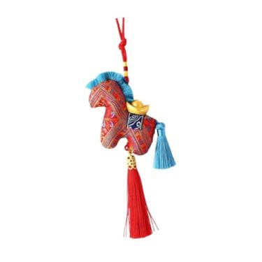 Imagem de Fiocias Pingente Do Ano Do Cavalo (Chinês), Mascote Fofo Do Zodíaco Chinês, Decoração para Casa Ou Carro, Presente de Lembrança, Vermelho, Tamanho real
