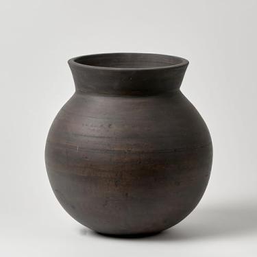 Imagem de LB2 Vaso grande de cerâmica branca, vaso estilo zen de 28 cm de altura, jarro de terracota, decoração de casa de fazenda envelhecida, flor decorativa de cerâmica para decoração de casa (CC-001)