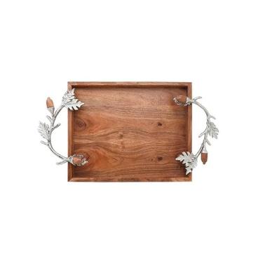 Imagem de Bandeja decorativa retrô de frutas quadrada de madeira maciça bandeja de armazenamento decorativa criativa estilo bandeja de armazenamento palete (B)