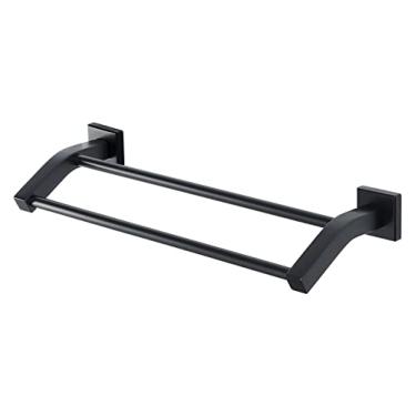 Imagem de 3FLQOOPP Toalheiro duplo toalheiro, suporte de toalha de mão montado na parede, barra de toalha de aço inoxidável 304 de banheiro, suporte de toalha de cabide de toalha/50 cm/a, lobo cinza (lobo cinza