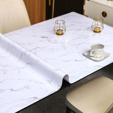 Imagem de Toalha de mesa de mesa à prova de óleo lavável de vidro macio tapete de mesa de PVC tapete de mesa de café toalha de mesa tapete de mesa (B, 60 x 120 cm)