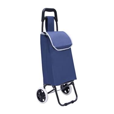Imagem de Carrinho de compras portátil com rodas bolsa de compras dobrável cesta de mantimentos dobrável acessórios suprimentos (cor: A) (B)