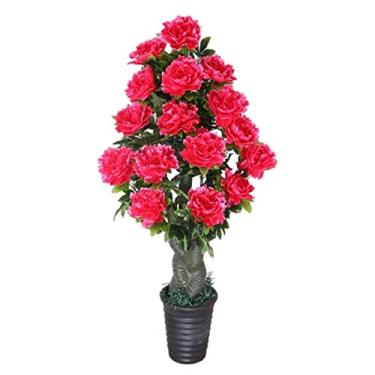 Imagem de SLGGPJBU Plantas falsas, planta artificial, 1,5 m, árvore artificial, grande, verde, vaso, simulação, árvore falsa, planta em vaso com vaso preto e grama, plantas artificiais interiores exteriores, B