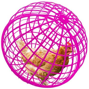 Imagem de Gaiolas móveis de animais e aves em forma de bola de 49,8 cm, rede de caminhada segura para animais de estimação, pátio de fazenda acessível ao ar livre, coelho, pato, galinheiro, galinheiro, evitando