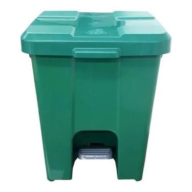 Imagem de Cesto Quadrado Com Pedal 15 Litros P15 Verde - jsn