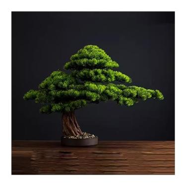 Imagem de Plantas falsas estilo chinês bonsai artificial sala de estar com decorações de plantas simuladas pinheiros falsos decoração de plantas decoração de varanda decoração (80 x 100 x 25 cm)