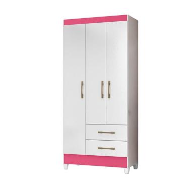 Imagem de Guarda Roupa 3 Portas Lima Branco Rosa 951440 Moval