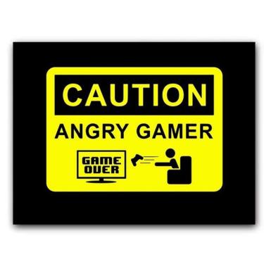 Imagem de Placa  Mdf  20 Cm X 30 Cm - Cuidado Gamer Bravo  Bd51 