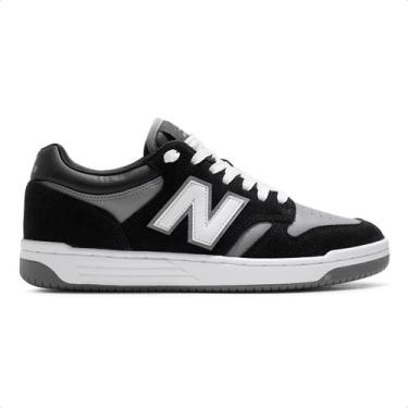Imagem de Tênis New Balance 480 Low Unissex, 40, Preto, Cinza