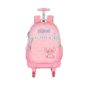 Imagem de Mochila Stitch Rodas 18 Kids Meninas Escolar Viagem Disney - Luxcel
