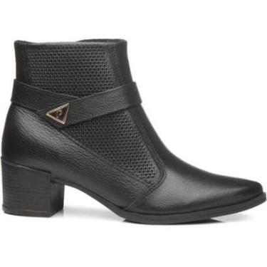 Imagem de Bota Feminina Coturno Pegada Cano Baixo Bico Fino Couro-Feminino