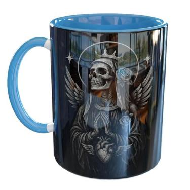 Imagem de Caneca Porcelana Nossa Senhora Dos Mortos México - Pense Canecas, Azul