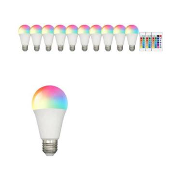 Imagem de Lâmpada LED RGBW Spotlight 10W A60 220V E27 Com Controle Remoto Infrav